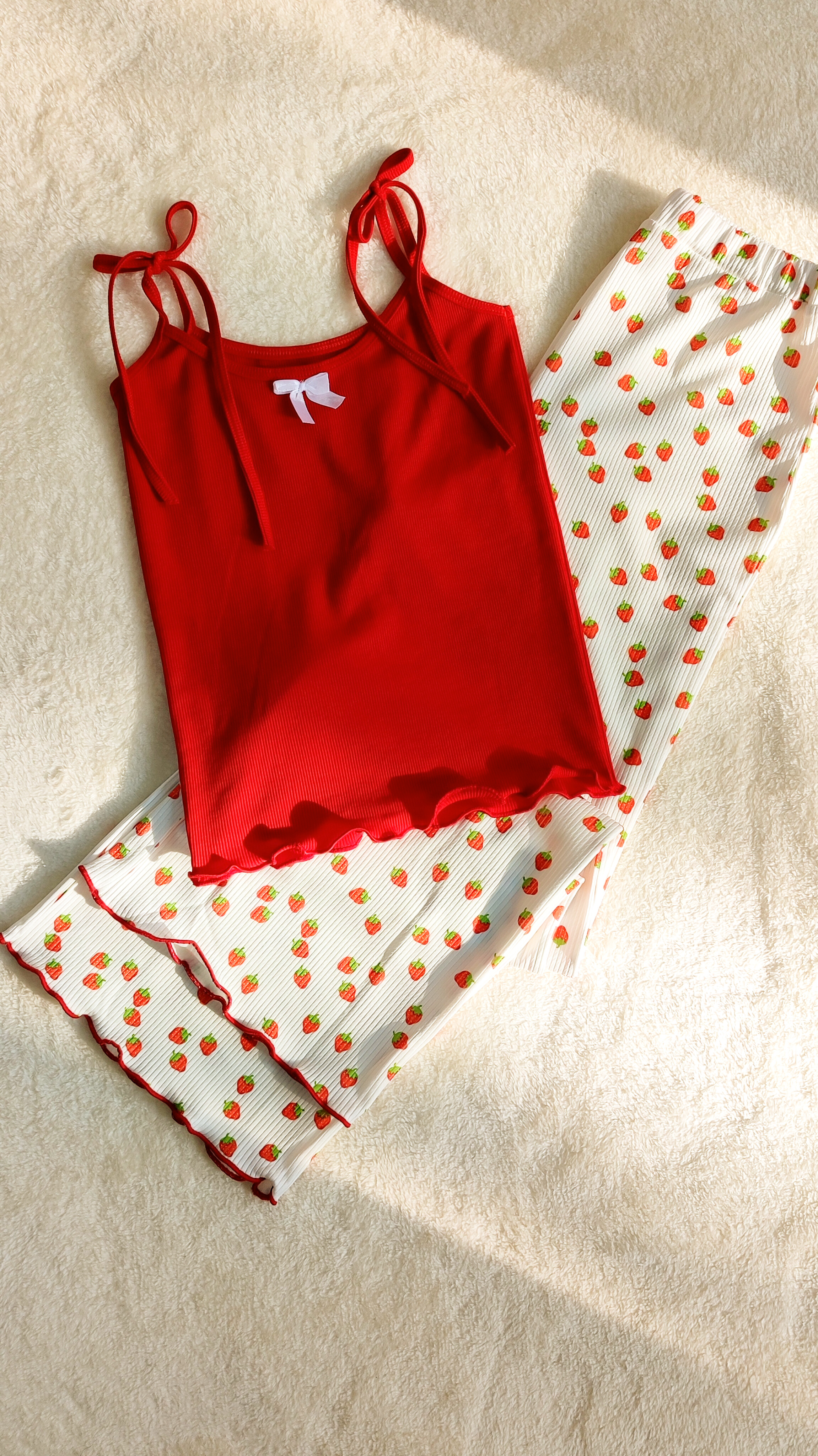 ست توت فرنگی 🍓تاپ شلوار